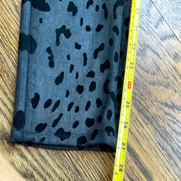 Robert Cavalli Black Leopard Print coated finish straight leg jean - Picture 6 of 8